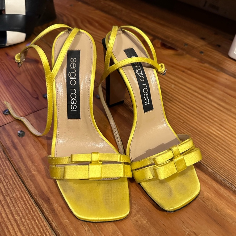 Sergio Rossi canary yellow sandals